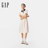GAP Women's Classic Embroidered Logo Pleated Waist Maxi Dress