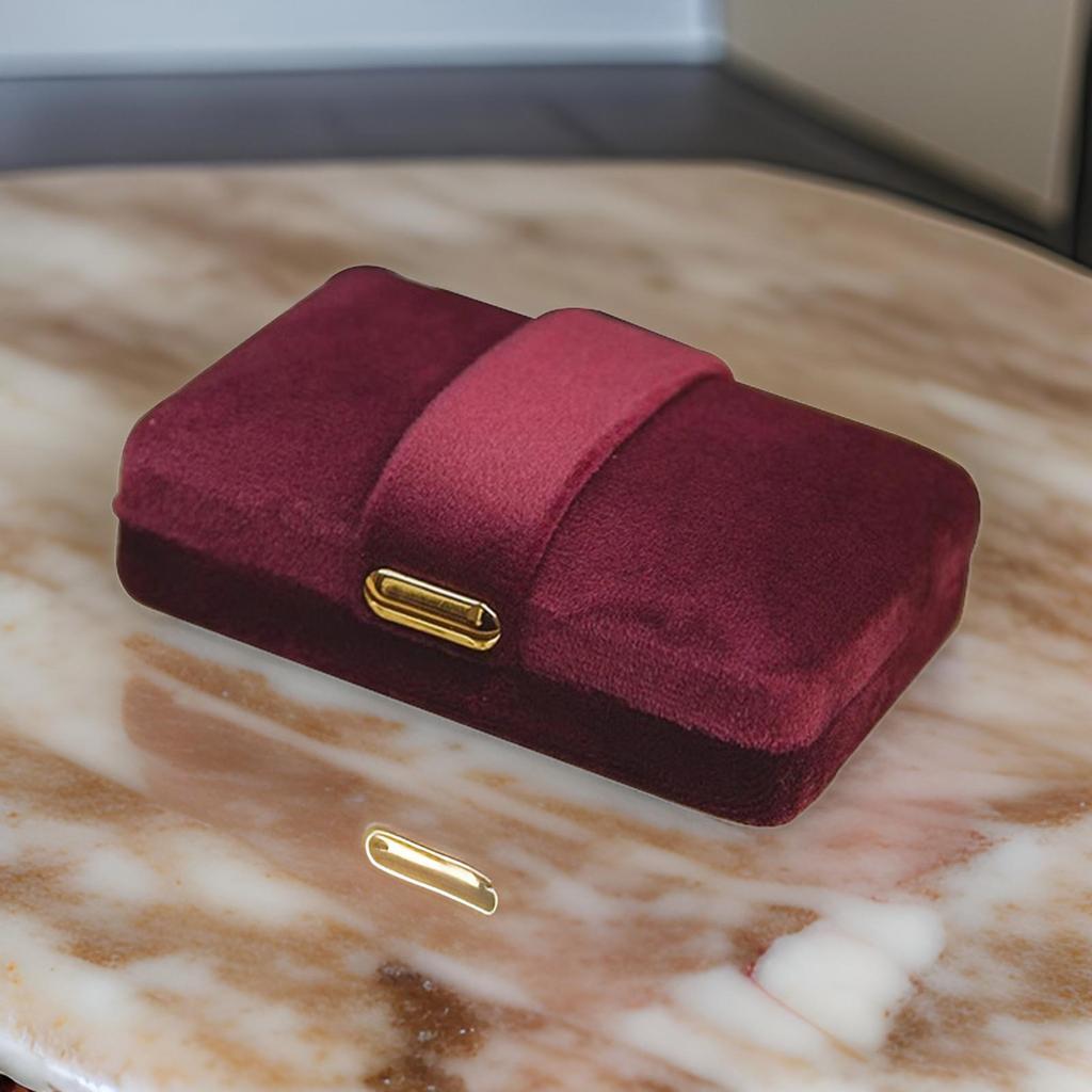 Velvet Ring Box For Jewelry Display And Storage Soft Interior Crafted Jewelry Rings Box With Multiple Compartments