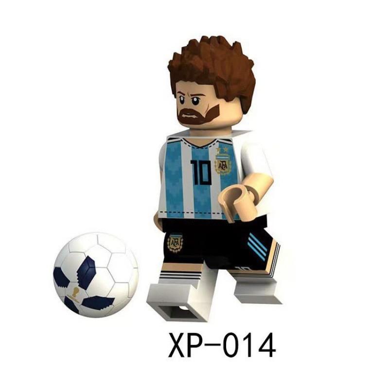 Leo Neymar Messi Cristiano Ronaldo Plastic Football Figurine Building Blocks