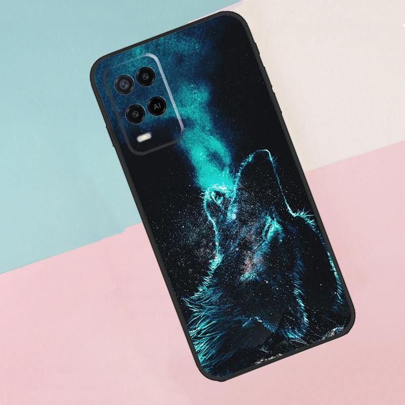 Cute Galaxys Wolf For Oppo A40 A60 A80 A18 A38 A58 A78 A98 A79 A16 A76 A96 A15 A74 A94 A54 A77 A17 Phone Case