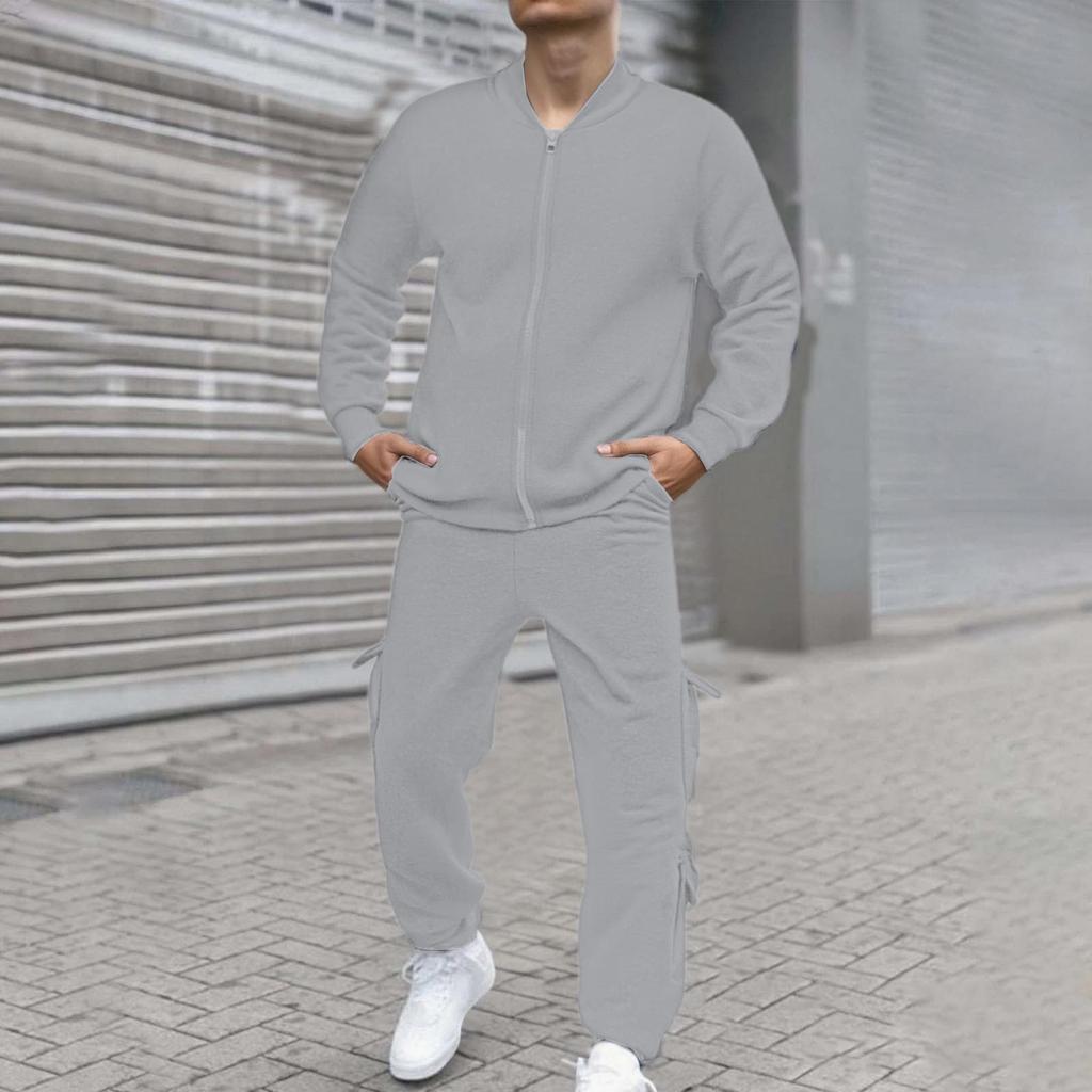 Mens Sweatsuit Set 2 Piece Athletic Tracksuit Sports Tops+Pants