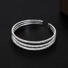 Bridal accessories, temperament full diamond open elastic bracelet multi-row claw chain pearl bracelet