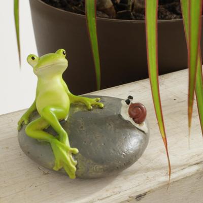 Kawabata Trading Relaxing Frog Figurine 1202PKC013 Frog Goods