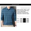 Striped Long-Sleeved Shirt Spring and Autumn Middle-Aged Men's T-shirt Loose Casual Dad Wear T-shirt Undershirt Top
