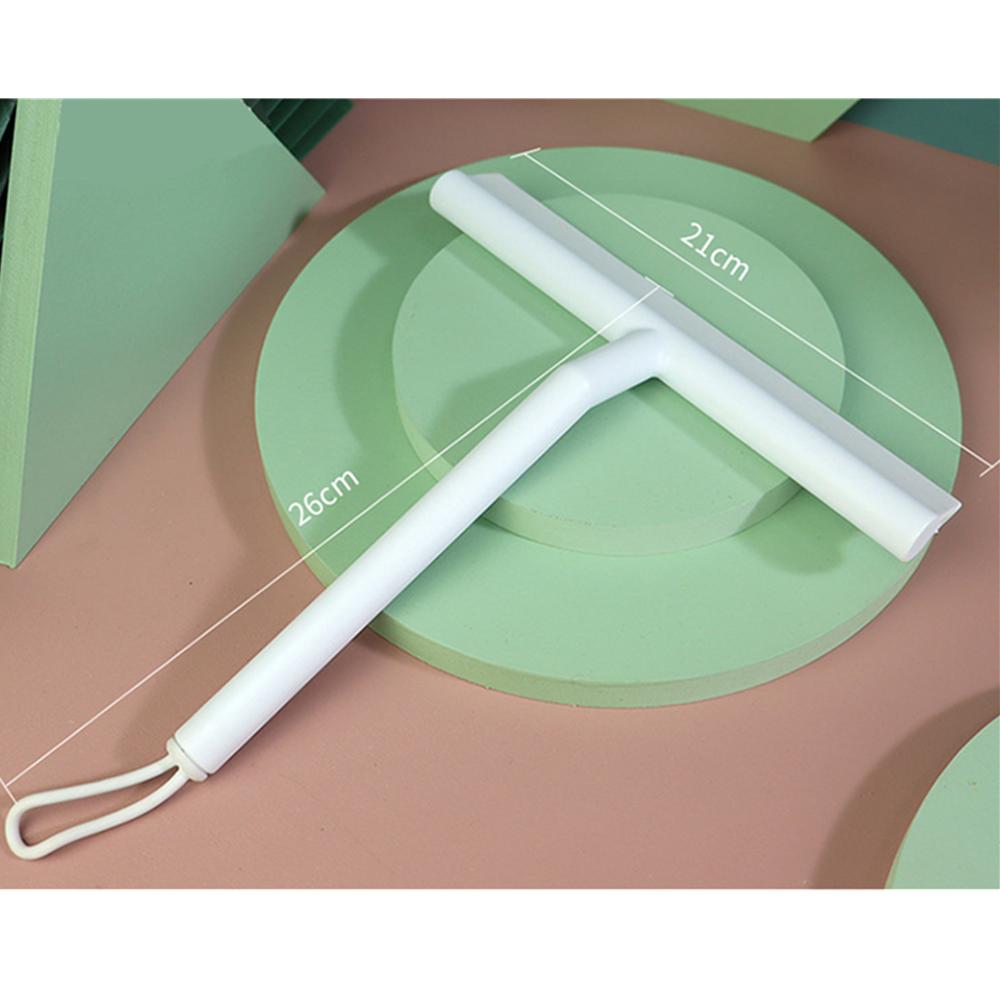 Shower Squeegee Glass Clean Scraper Washing Wiper Hanger Floor Window Cleaning Household Water Wall Hanging Mirror with Handle