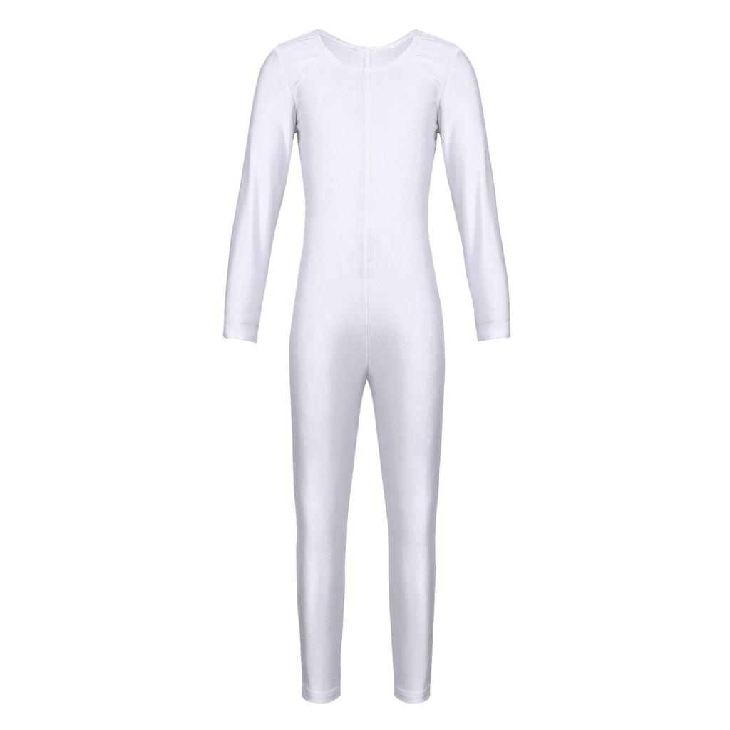 Girls Long Sleeve Zippered Ballet Dance Gymnastics Jumpsuit Unitard Dancewear Practice Outfit