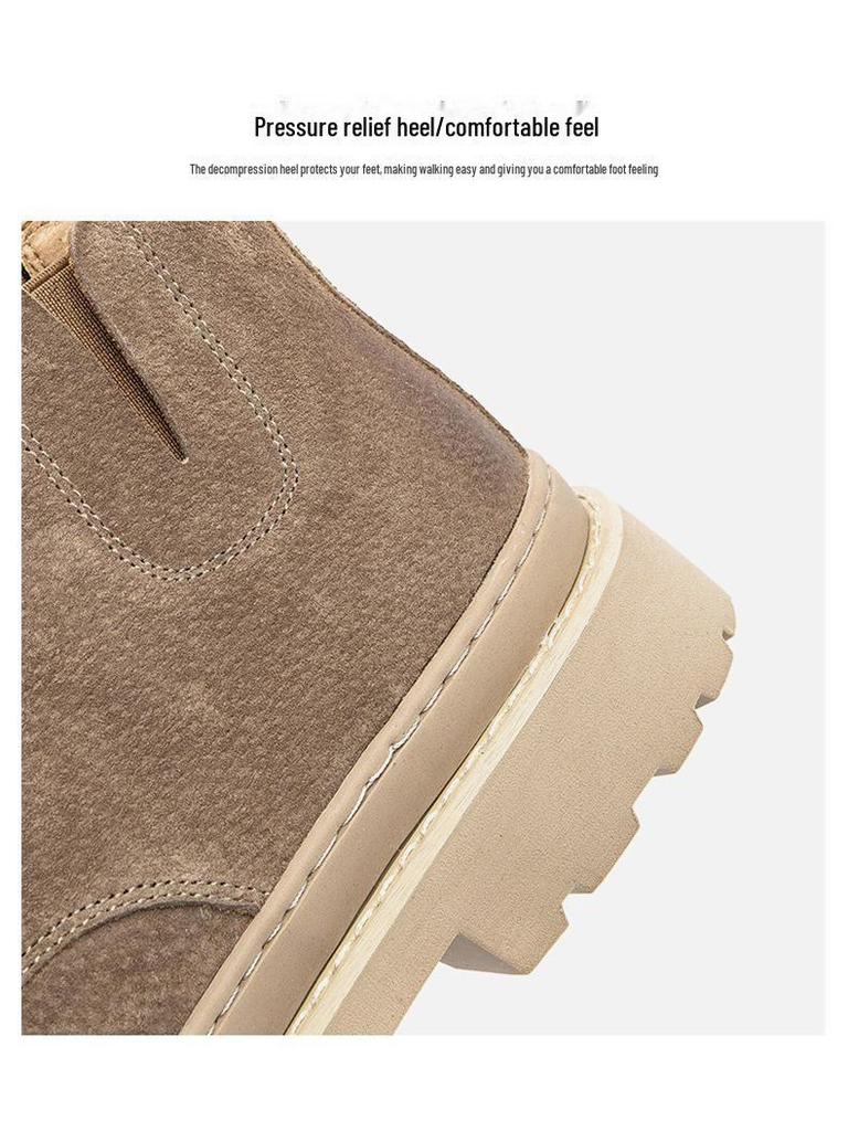 2022 Autumn Men’s Suede Martin Boots: British Style, Versatile Casual Mid-Top Shoes