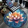 Lotus Round Area Rug,Carpet Rug for Living Room Bedroom Sofa Playroom Decor,Non-slip Floor Mat