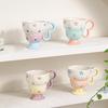 1PC Elegant Romantic Relief Ceramic Cup Mug Office Creative Breakfast Milk Goblet Household Anti-scalding Tableware