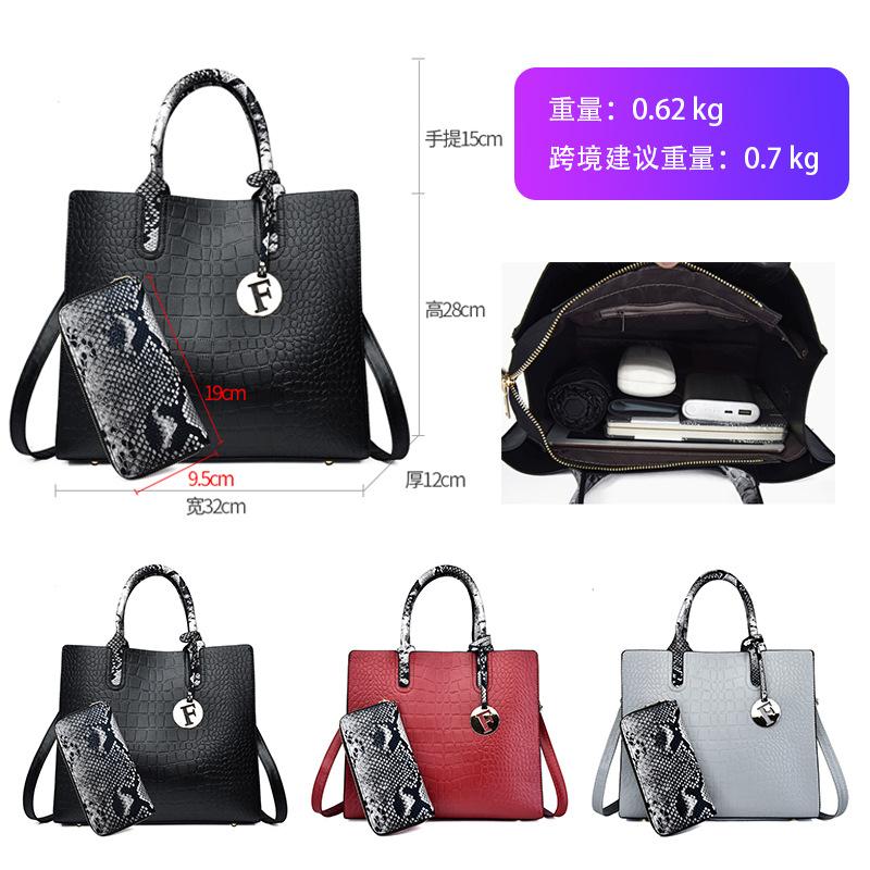 Neue Krokodilmuster Mutter-Kind-Tasche weichseitig tragbar Schulter diagonal Crossbody zweiteiliges Set für Frauen