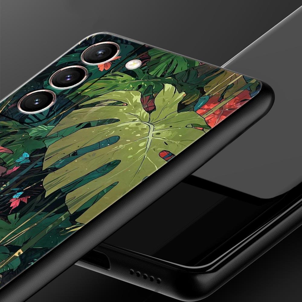 Abstract Plants Flower Phone Case for Samsung Galaxy S26 S25 S24 S23 S22 S20 S21 FE Ultra S25 Edge Plus 5G Soft TPU Cover Capas