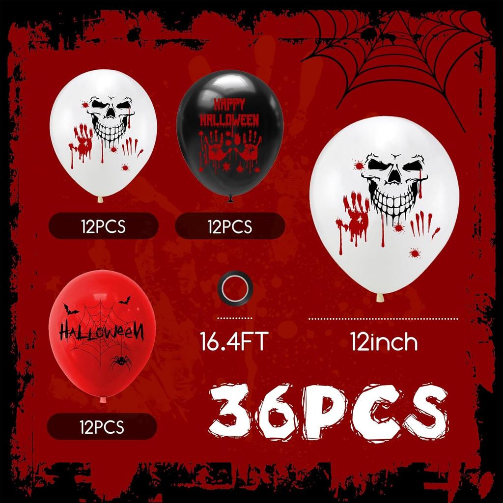 Scary Veined Latex Balloons Halloween Gory Party Decor Haunted House Blood Effect 50pc Horror Party Essential Supplies