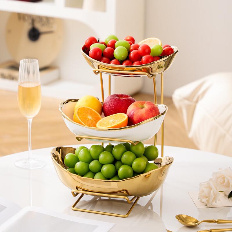 ZISIZ Ceramic and Iron Art Fruit Basket