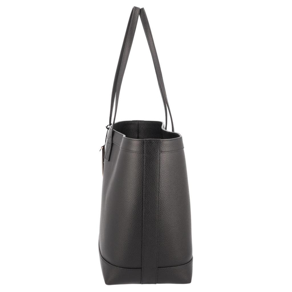 Burberry Letter Logo Open Closure Design Leather Tote Bag Women Tote Bags Black 80840391