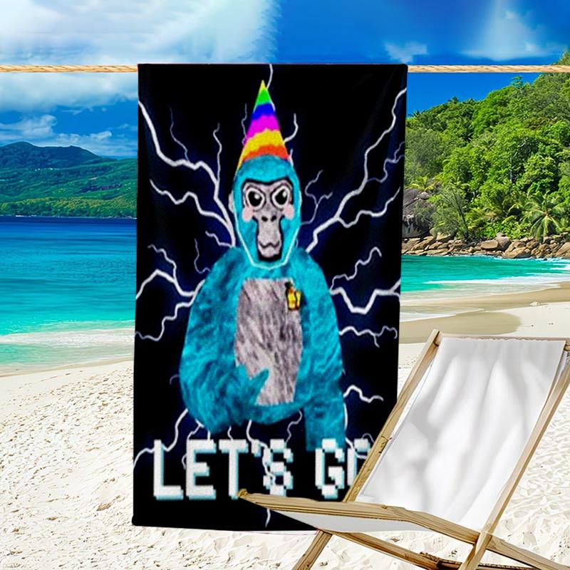 proof beach towel with a Gorilla Tag pattern - soft,absorbent,quick-drying,machine washable - perfect for swimming,camping,bathing