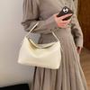 Faux Leather Shoulder Bag Solid Color Women Fashion Crossbody Bag