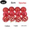 6cm 12pcs Glitter Hollow Christmas Ball Set for Tree, Window, Mall, or Ceiling Decor