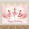 Ballet Princess Backdrop for Girls, Birthday Party Decoration, Rose Gold Banner, Party Supplies - Gift74