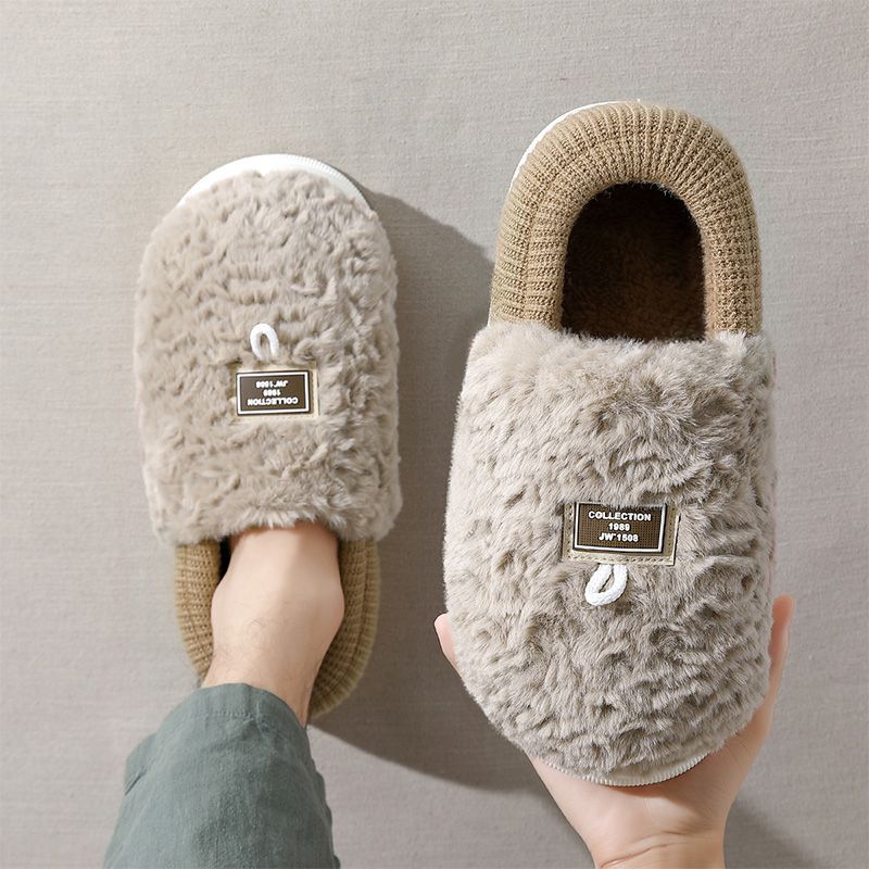Cotton slippers autumn and winter new indoor home non-slip thick-soled breathable plush warm couple cotton shoes