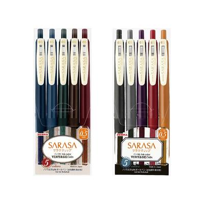 Zebra Sarasa Clip Vintage Gel Ballpoint 10 0.5 Pen, Colors, JJ15-10C-VI-VI2-AZ