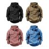 Men's Large Patch Pocket Drawstring Long Sleeve Half-Zip Hoodie clothes sale