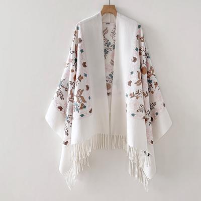 Winter Warm Cashmere Scarf Women Embroidery Pashmina Blanket Thick Shawl Wrap Neckerchief Fashion Bufanda Echarpe Poncho