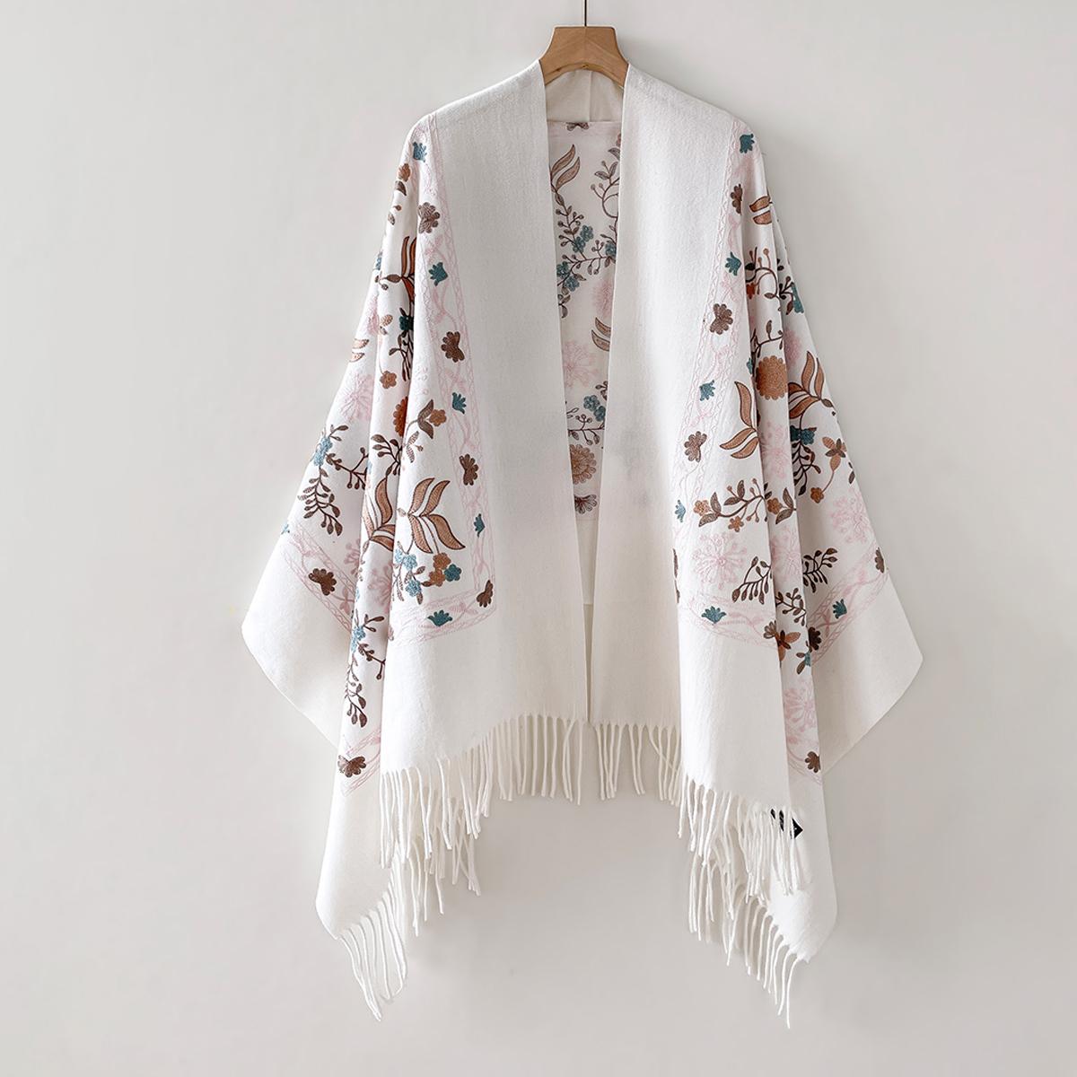 

Зимний Теплый Кашемировый Шарф Женский Вышивка Пашмина Одеяло Толстая Шаль Накидка Шейный Платок Мода Bufanda Echarpe Пончо