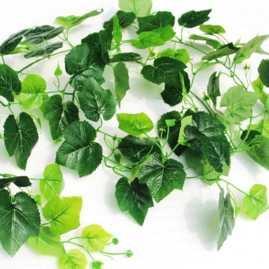 Large Grape Leaf Vine Decoration - Fake Fruit String for Wall, Ceiling, or Pipe with Green Tree Leaves