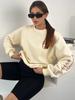 Autumn and winter American casual personality trendy brand letter printing comfortable casual thickened thermal sweater women