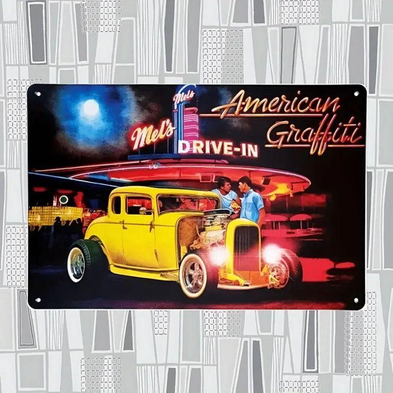 Avant-Garde Automotive Metal Art Painting for Garage Decor