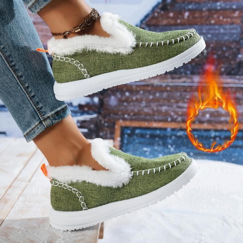 Low-top plush snow boots women's lightweight non-slip indoor and outdoor cotton boots large
