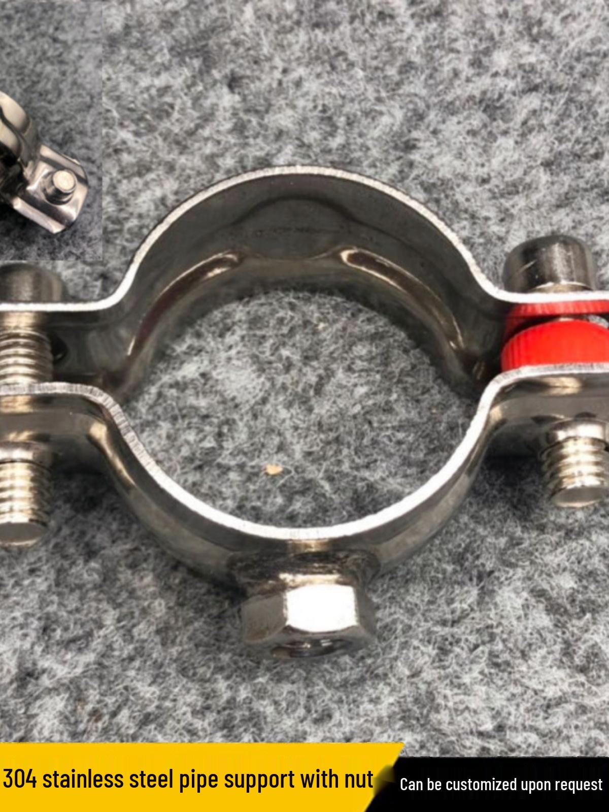 

304 Stainless Steel Pipe Support Clamp with Nut for Engineering and Gas Pipelines 16-19MM