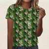 Summer Round Neck 3D St. Patrick's Day Print Top Fashionable Casual Short Sleeved Women's T-shirts