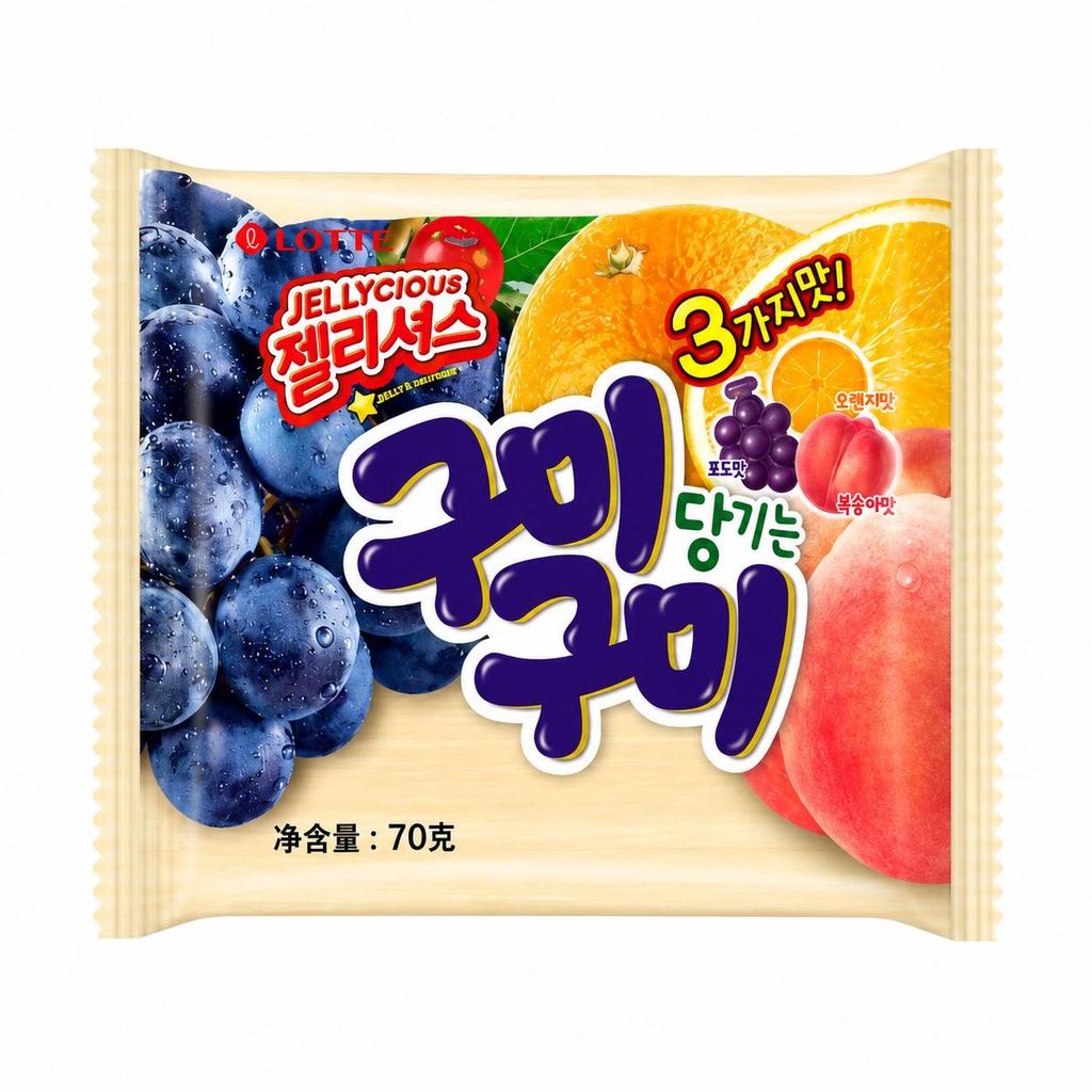 Caramelle Morbide Miste Frutta Lotte 70g | Gusto Ricco di Frutta Mista, Consistenza Gommosa, Snack Pratico