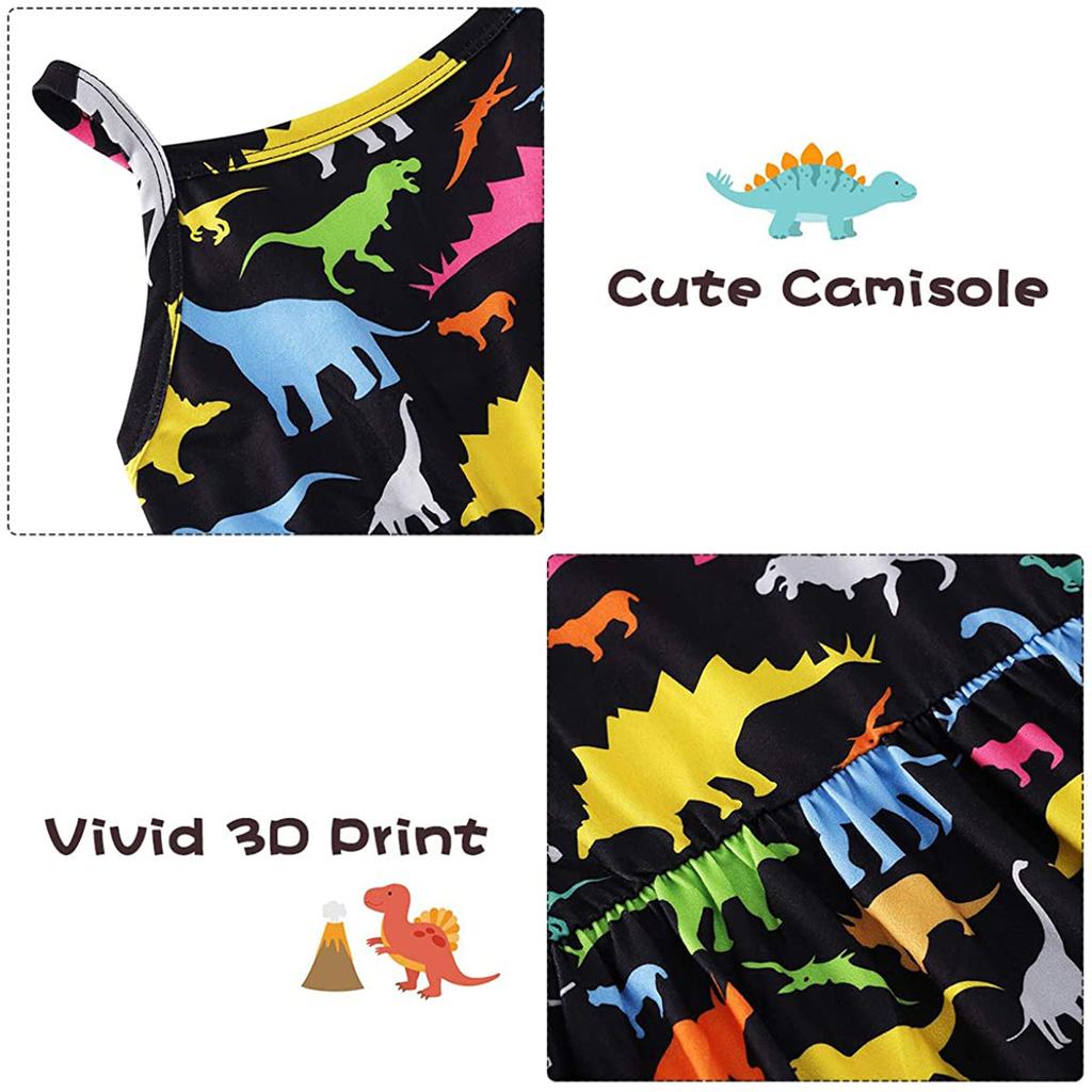 Toddler Girls Baby Kids Jumpsuit  Dinosaur Strap Romper Summer Outfits