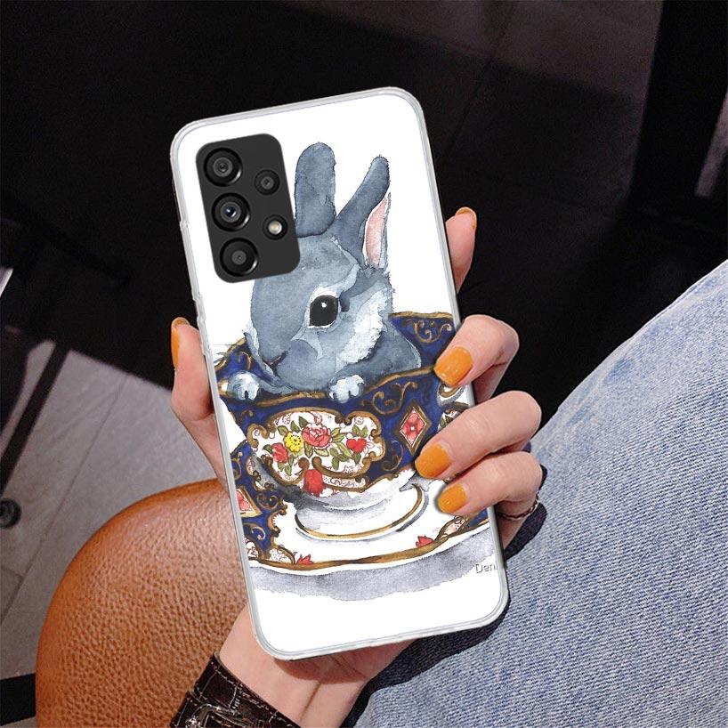 Cute Bunny Baby Rabbits Phnoe Case for Samsung Galaxy A15 A55 A35 A25 A14 A54 A34 A24 A13 A53 A33 A23 A52 A12 A32 A22 A04S A03S