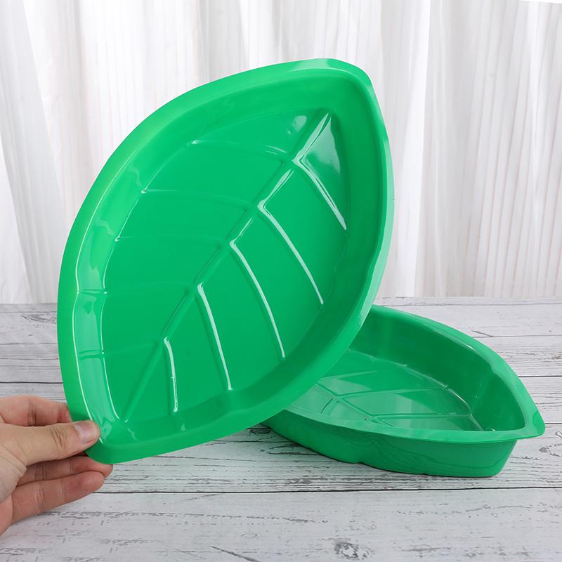 6Pcs Green Palm Leaf Plate Snack Food Candy Tray Hawaiian Tropical Summer Party Decoration Jungle Birthday Party Wedding Supply