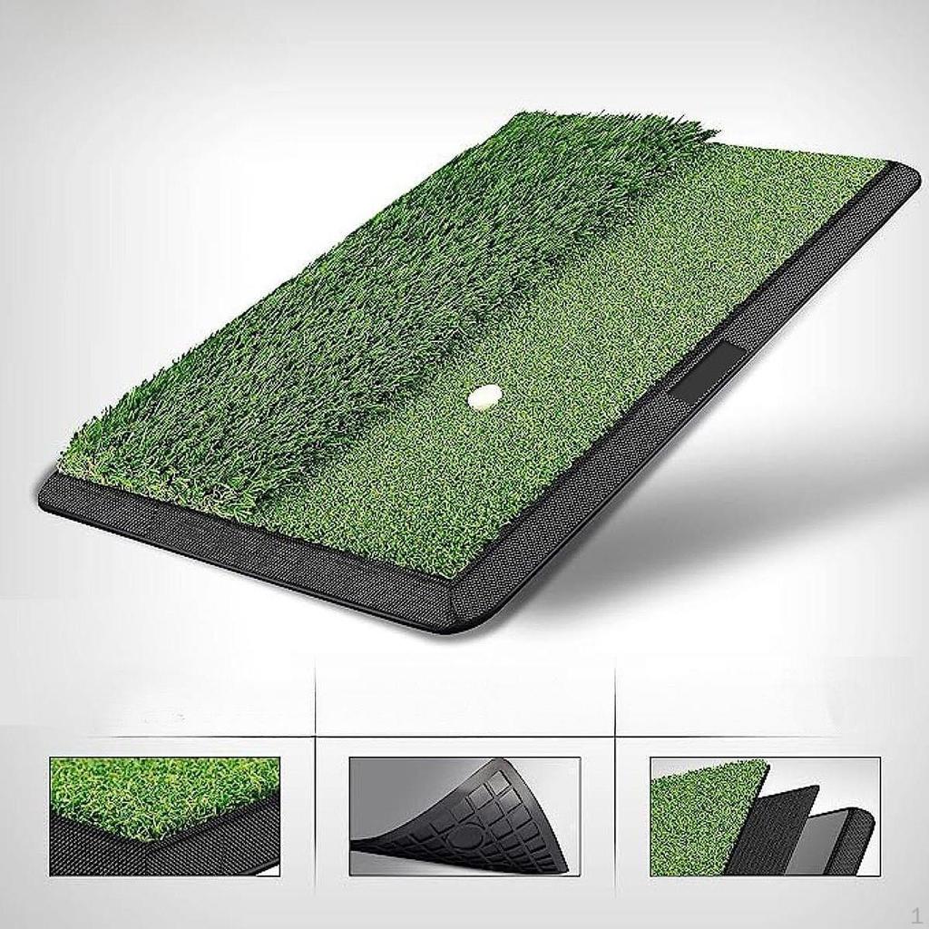 Golf Hitting Mat Practice Drive Training Portable Gear Artificial Turf Pad Rubber Base for