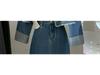 Women's Retro Frayed Denim Suit: Short Jacket & Slit Midi Skirt Two-Piece Set for Spring/Autumn