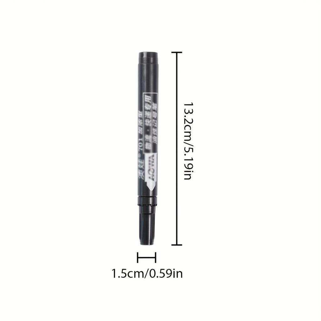 10/50pcs Black Waterproof Markers, Large Capacity Oil-Based Non-Fading Thick Tip Suitable for Logistics Multi-Purpose Use