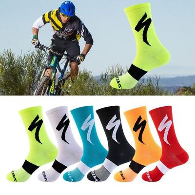 Hochwertige, luxuriöse, beheizbare Socken mit Streifen für Herren, für Fahrrad, Rennrad, Wettkampf, schnelltrocknende Socken, Herren-Mittelschlauchsocken
