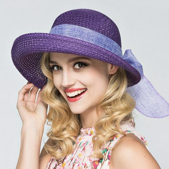 Korean Bowknot Sun Protection Straw Hat – Foldable Summer Beach Bucket Hat for Women