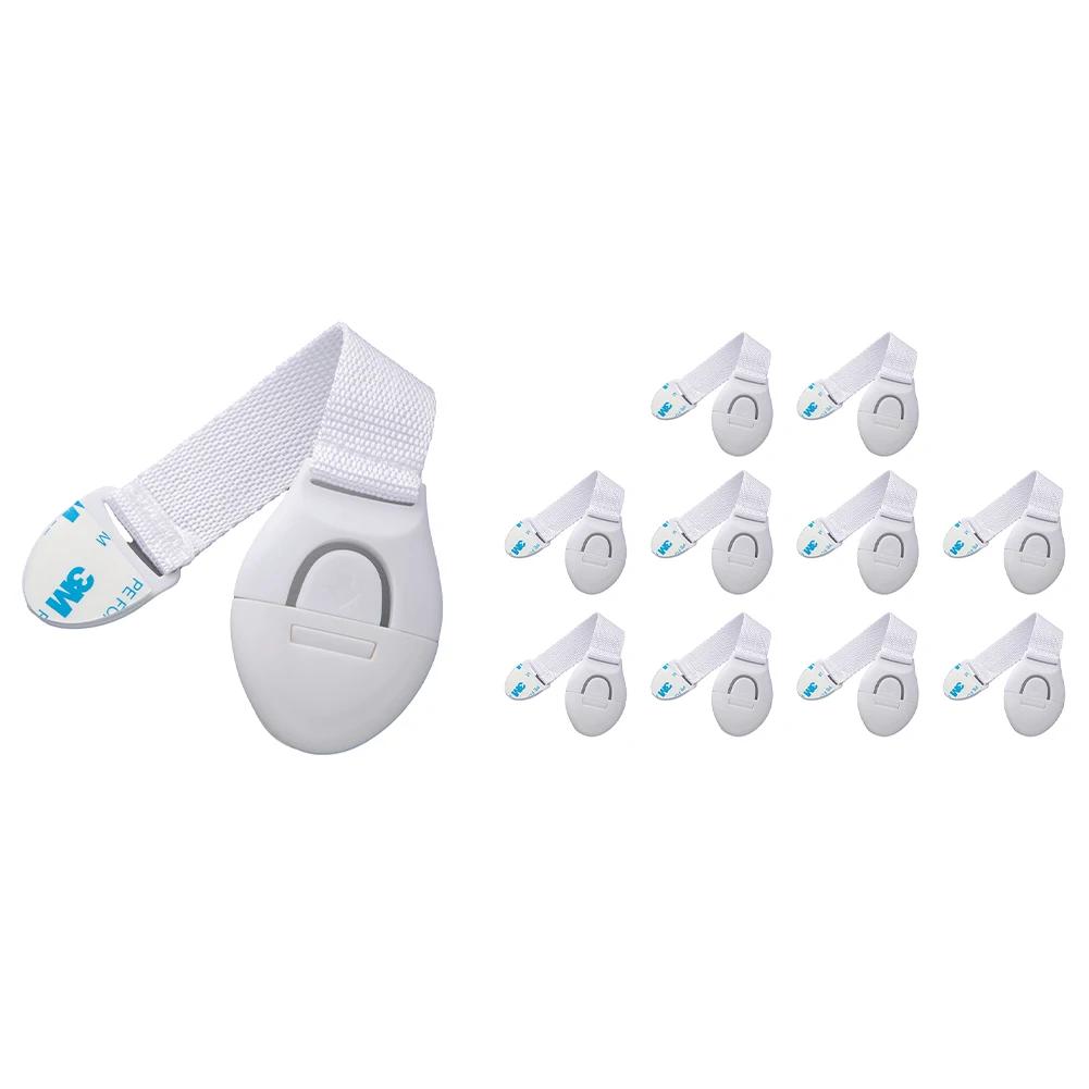 1/10pcs Child Safety Strap Locks No Drilling Cabinet Latches Adhesive Kids Proof for Cupboards Door Window Refrigerator