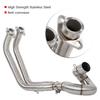 Motorcycle Full Exhaust System Circling Front Pipe Connect for Kawasaki Z650 Ninja 650(Silver)