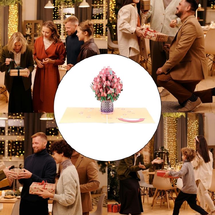 3D Foldable Greeting Card With Envelope Unique Foldable Greeting Card Flower Bouquet Card for Celebratory Event