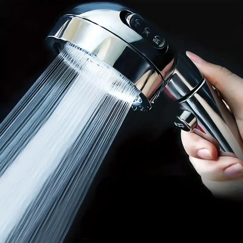 Diamond silver 3 modes booster shower head home Handheld One-button Water-stop Bathroom Bath Set Shower Head