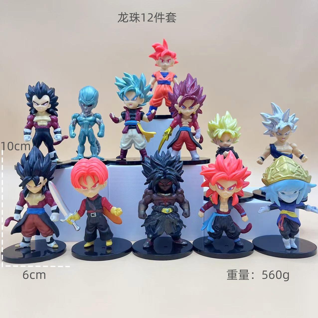 

12Pcs Anime Dragon Ball Gacha Figure UDM BURST 52 Trunks Gogeta Vegetto Aeos Anime Model Toy Gift Collection Aciton Figure PVC With box