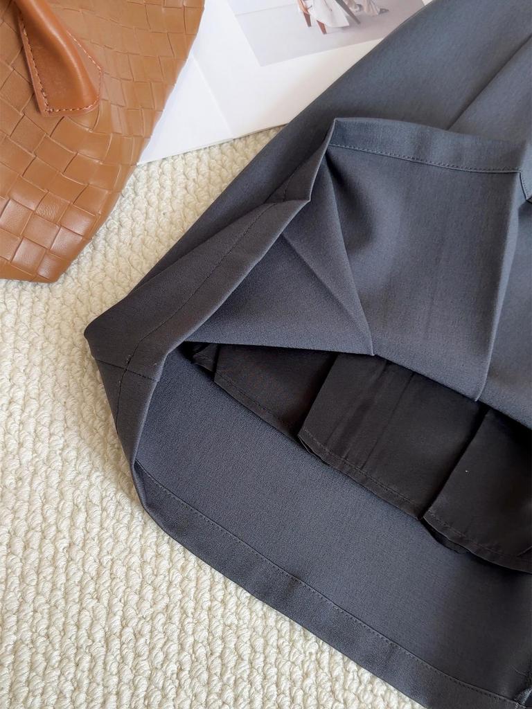 2026 Spring Korean A-Line Pleated Midi Skirt – High-Waisted, Slimming Fit for Women