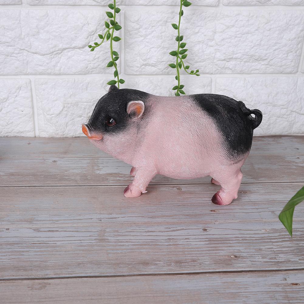 Simulation Cute Small Pig Decor Artificial Animal Model Bonsai Resin Craft Home Decoration Gift