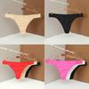 Kurop Set Solid Color Seamless Sexy 6-Piece Thongs, Women's Panties, Underwear,